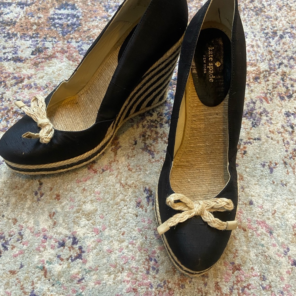 Kate Spade New York Espadrille Striped Wedges Sz 8 1/2